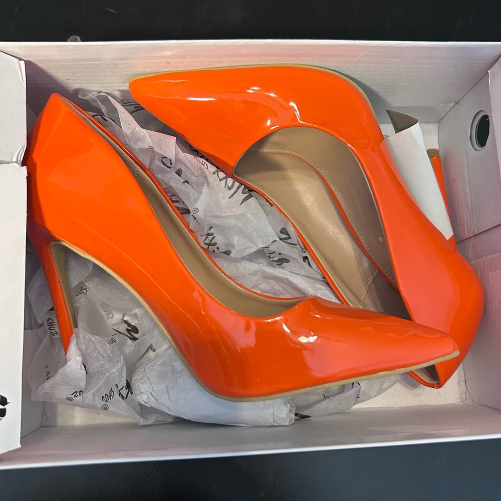 Fashion Nova Bright Orange Heels
